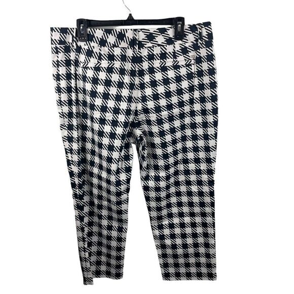NWT Tommy Hilfiger Navy White Checkered Work Chino Pants Size 12 MSRP 89$ - Picture 2 of 8